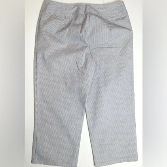 Chico’s Striped Capri Pants Women’s Size 14 Front Pockets Nautical Sailor Vacay - Picture 2 of 7